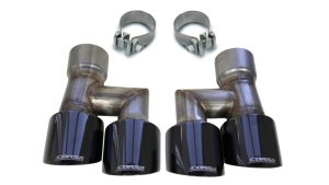 Ford Mustang Performance Exhaust - CORSA Performance - Twin 4in Black PVD Pro-Series Tip Kit - Black - `18-`23